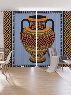 Шторы под лён JoyArty "Античный кувшин", серия Oxford DeLux, 340х265 см