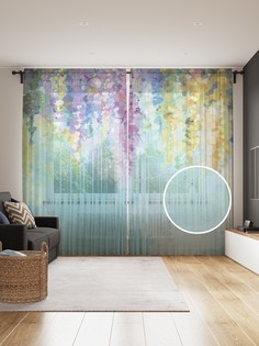 Фототюль JoyArty "Небо из цветов", 145x265см (2 полотна со шторной лентой + 50 крючков)