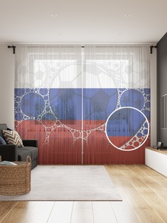 Фототюль JoyArty "Футбольная фантазия", 145x265см, 2 полотна, лента, 50 крючков