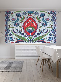 Шторы JoyArty "Орнаментальный цветок в кувшине", Oxford DeLux, 2 полотна 145x180 см