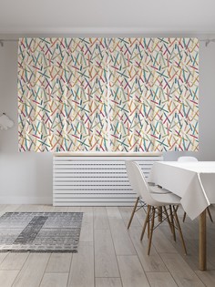 Классические шторы JoyArty "Цветные карандаши", серия Oxford DeLux, 2 полотна 145x180 см