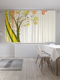 Классические шторы JoyArty "Бабочка над цветами", серия Oxford DeLux, 2 полотна 145x180 см