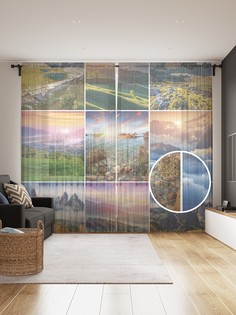 Фототюль JoyArty "Природный коллаж", 145x265см (2 полотна со шторной лентой + 50 крючков)