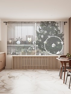 Фототюль JoyArty "Аккуратные подарки", 145x180см (2 полотна с лентой + 50 крючков)