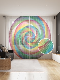 Фототюль JoyArty "Круговая спираль", 145x265см (2 полотна со шторной лентой + 50 крючков)