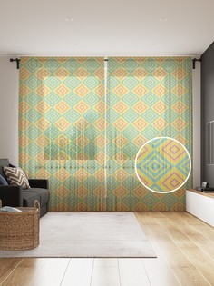 Фототюль JoyArty "Двухцветные цветы", 145x265см (2 полотна со шторной лентой + 50 крючков)