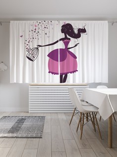 Классические шторы JoyArty "Принцесса бабочек", серия Oxford DeLux, 2 полотна 145x180 см