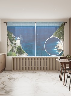 Фототюль JoyArty "Морской пейзаж", 145x180 см (2 полотна со шторной лентой + 50 крючков)