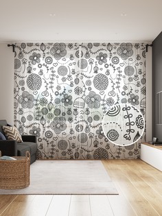 Фототюль JoyArty "Необычные цветы и растения" 145x265см, 2 полотна, лента, 50 крючков