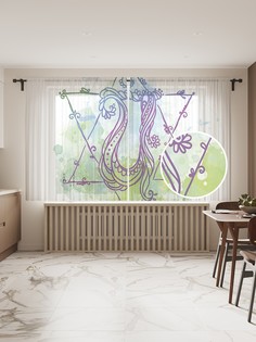 Фототюль JoyArty "Знание о чакрах", 145x180 см (2 полотна со шторной лентой + 50 крючков)