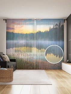 Фототюль JoyArty "Отражение заката", 145x265см (2 полотна со шторной лентой + 50 крючков)