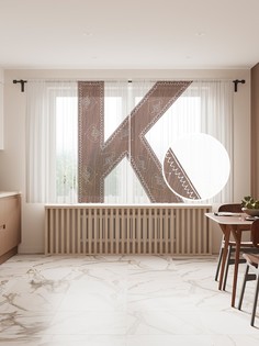 Фототюль JoyArty "Королевская k", 145x180 см (2 полотна со шторной лентой + 50 крючков)