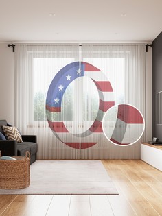 Фототюль JoyArty "Американская o", 145x265см (2 полотна со шторной лентой + 50 крючков)