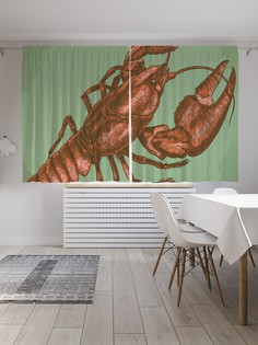 Классические шторы JoyArty "Натуральный рак", серия Oxford DeLux, 2 полотна 145x180 см