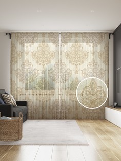 Фототюль JoyArty "Орнамент ампир", 145x265см (2 полотна со шторной лентой + 50 крючков)