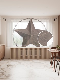 Фототюль "Одинокая звезда Техаса", 145x180 см (2 полотна со шторной лентой + 50 крючков) Joy Arty