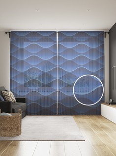 Фототюль JoyArty "Прошитый ситец", 145x265см (2 полотна со шторной лентой + 50 крючков)