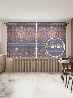 Фототюль JoyArty "Старательный рисунок" 145x180см, 2 полотна, лента, 50 крючков