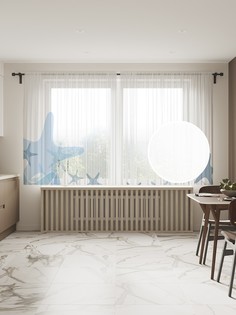 Фототюль JoyArty "Группа морских звезд", 145x180см (2 полотна с лентой + 50 крючков)