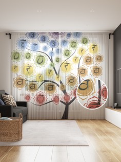 Фототюль JoyArty "Энергетическое дерево", 145x265см, 2 полотна, лента, 50 крючков