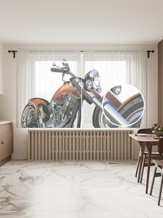 Фототюль JoyArty "Низкий байк", 145x180 см (2 полотна со шторной лентой + 50 крючков)