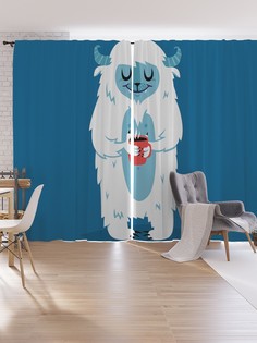 Шторы под лён JoyArty "С чашкой кофе", серия Oxford DeLux, 340х265 см