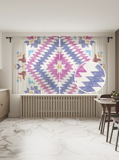 Фототюль JoyArty "Племенной элемент", 145x180см (2 полотна со шторной лентой + 50 крючков)