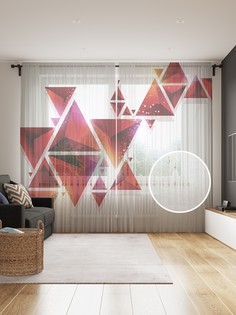 Фототюль JoyArty "Драгоценные пирамиды", 145x265см, 2 полотна, лента, 50 крючков