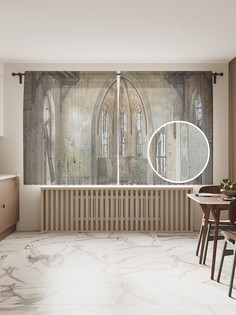 Фототюль "Забытый замок", 145x180 см (2 полотна со шторной лентой + 50 крючков) Joy Arty