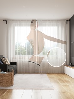 Фототюль JoyArty "Женская тайна", 145x265см (2 полотна со шторной лентой + 50 крючков)