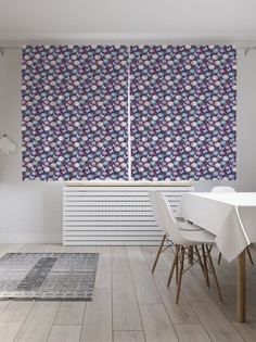 Классические шторы JoyArty "Ромашки и бабочки", серия Oxford DeLux, 2 полотна 145x180 см