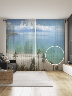 Фототюль JoyArty "Море событий", 145x265см (2 полотна со шторной лентой + 50 крючков)