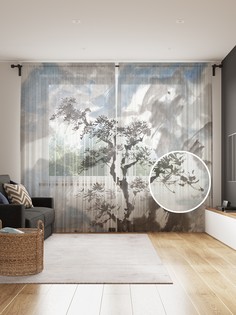 Фототюль JoyArty "Облачная история", 145x265см (2 полотна со шторной лентой + 50 крючков)