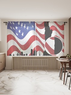 Фототюль JoyArty "Символ Америки", 145x180 см (2 полотна со шторной лентой + 50 крючков)