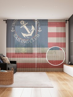 Фототюль JoyArty "Парусный клуб", 145x265см (2 полотна со шторной лентой + 50 крючков)