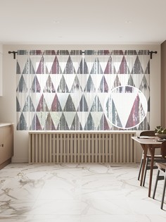 Фототюль JoyArty "Треугольный гранж", 145x180см (2 полотна со шторной лентой + 50 крючков)