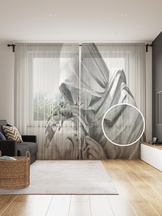 Фототюль JoyArty "Скульптура Страсти Христовы", 145x265см, 2 полотна, лента, 50 крючков