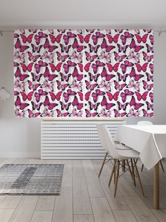 Классические шторы JoyArty "Нашествие ярких бабочек", Oxford DeLux, 2 полотна 145x180 см