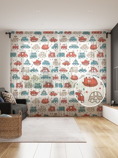 Фототюль JoyArty "От танка до легковика", 145x265см, 2 полотна, лента, 50 крючков