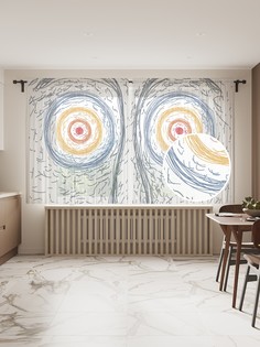 Фототюль JoyArty "Удивленная иллюзия" 145x180см (2 полотна со шторной лентой + 50 крючков)