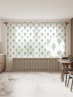 Фототюль JoyArty "Деревья-листья", 145x180 см (2 полотна со шторной лентой + 50 крючков)