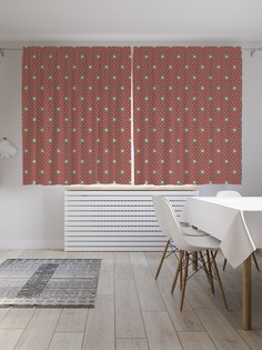 Классические шторы JoyArty "Цветочная мозаика", серия Oxford DeLux, 2 полотна 145x180 см