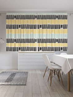 Классические шторы JoyArty "Полосатая композиция", Oxford DeLux, 2 полотна 145x180 см