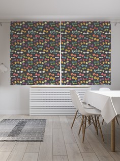 Классические шторы JoyArty "Модные бабочки", серия Oxford DeLux, 2 полотна 145x180 см