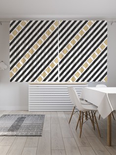 Классические шторы JoyArty "Полосатая диагональ", серия Oxford DeLux, 2 полотна 145x180 см