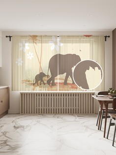 Фототюль "Материнское тепло", 145x180 см (2 полотна со шторной лентой + 50 крючков) Joy Arty