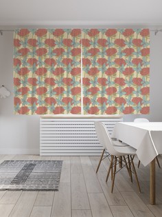 Классические шторы JoyArty "Бабочки над астрами", серия Oxford DeLux, 2 полотна 145x180 см
