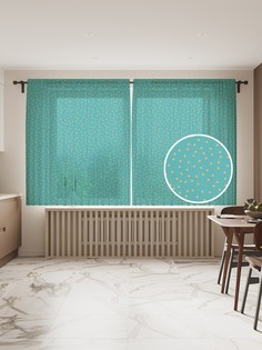 Фототюль JoyArty "Треугольные точки" 145x180см (2 полотна со шторной лентой + 50 крючков)