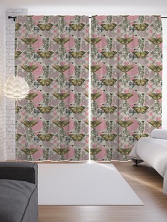Шторы JoyArty с фотопечатью "Бабочка и сердечко" из сатена, 290х265 см