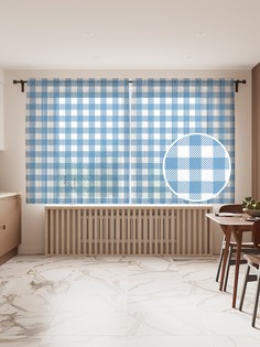 Фототюль JoyArty "Фон в клетку", 145x180 см (2 полотна со шторной лентой + 50 крючков)